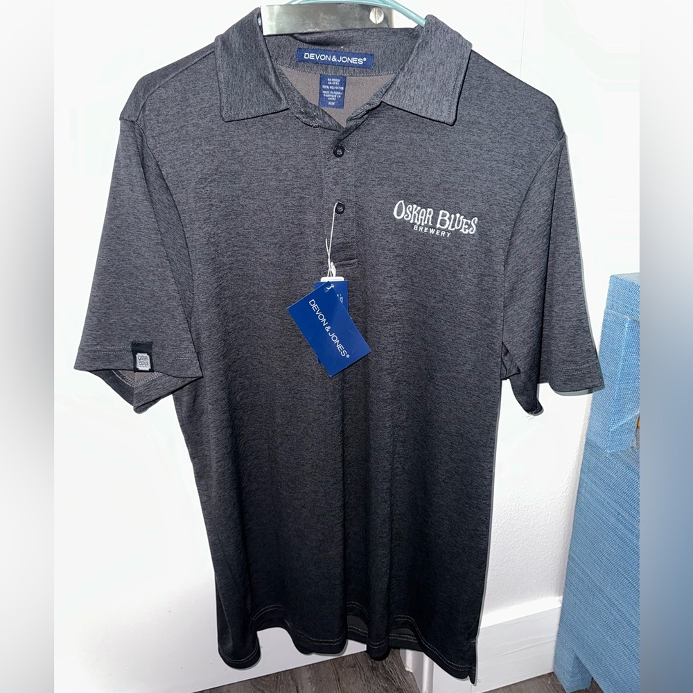 Oskar Blues Brewery Gray Polo Shirt Medium